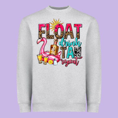 Float Drink Tan Repeat Heavyweight Sweatshirt Designed By Adodesignshop
