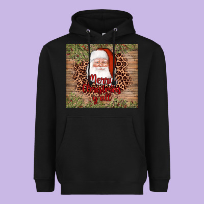 Santa Merry Christmas Y'all Heavyweight Hoodie Designed By Adodesignshop