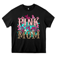 Black The pink is for my Mom Cancer Awareness Heavy Core Tee - HowdyJamesFarm