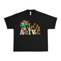Black Easter Day He is alive with cross Urban Heavy Tee - OliviaCreatesArt