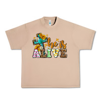 Burro Easter Day He is alive with cross Urban Heavy Tee - OliviaCreatesArt