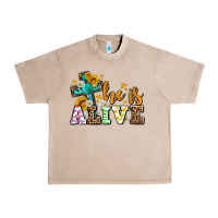 French Oak Easter Day He is alive with cross Urban Heavy Tee - OliviaCreatesArt