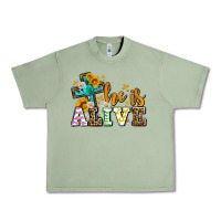 Oil Green Easter Day He is alive with cross Urban Heavy Tee - OliviaCreatesArt