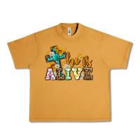 Peanut Butter Easter Day He is alive with cross Urban Heavy Tee - OliviaCreatesArt