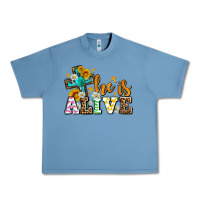 Pebble Blue Easter Day He is alive with cross Urban Heavy Tee - OliviaCreatesArt