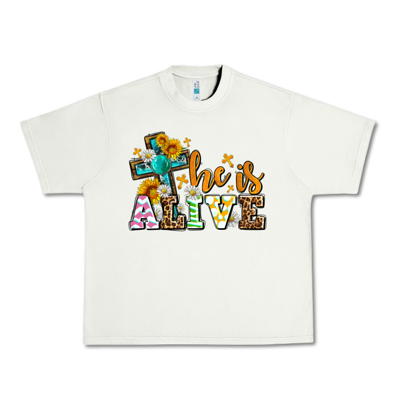 Easter Day He Is Alive With Cross Urban Heavy Tee by OliviaCreatesArt | Teevron