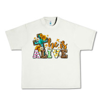 Pistachio Easter Day He is alive with cross Urban Heavy Tee - OliviaCreatesArt