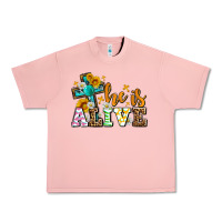 Salmon Easter Day He is alive with cross Urban Heavy Tee - OliviaCreatesArt