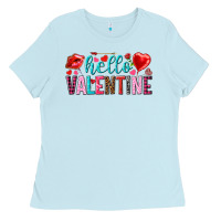 Baby Blue Hello Valentine Ladies Tee - HowdyJamesFarm