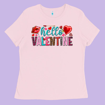 Hello Valentine Ladies Tee Designed By Howdyjamesfarm