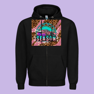 Pink Racing Car Zipper Hoodie Designed By Adodesignshop