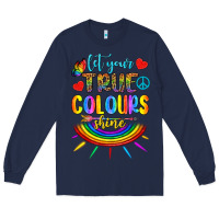 Navy Let Your True Colours Shine Long Sleeve Tee - BundleAndBundleShop