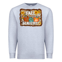 Heather Grey fall is proof that change is beautiful Premium Sweatshirt - AdoDesignShop