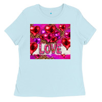 Baby Blue love heart shaped balloons tumbler hjf Ladies Tee - HowdyJamesFarm