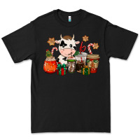 Black cow coffee cups christmas Premium Tee - CowGirlArtShop