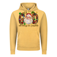 Vintage Mustard with god all things are possible with santa claus bbs Vintage Hoodie - BundleAndBundleShop
