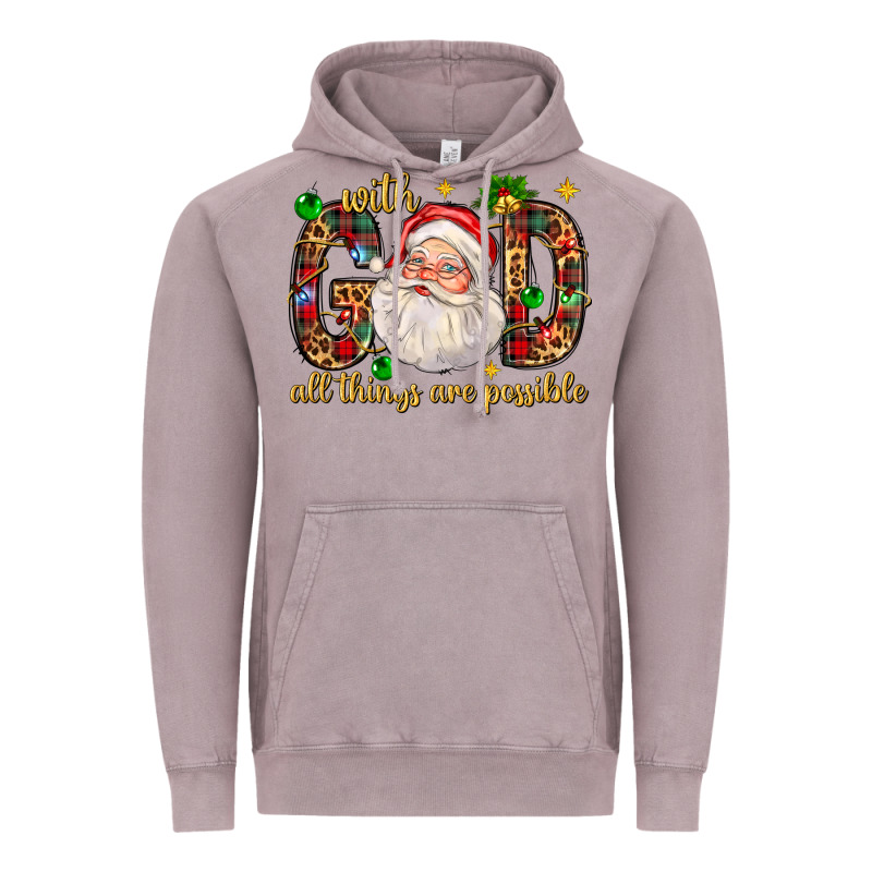 With God All Things Are Possible With Santa Claus Bbs Vintage Hoodie by BundleAndBundleShop | Teevron