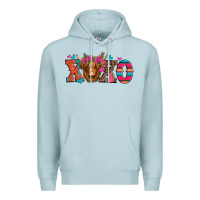 Blue Mist xoxo valentine's day highland cow Premium Hoodie - Jasminsmagicworld