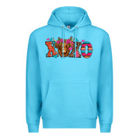 Ocean Blue xoxo valentine's day highland cow Premium Hoodie - Jasminsmagicworld