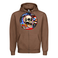Chestnut police skull and police equipment Zipper Hoodie - AdoDesignShop