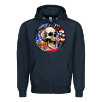 Navy police skull and police equipment Zipper Hoodie - AdoDesignShop