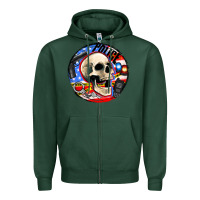 Sports Green police skull and police equipment Zipper Hoodie - AdoDesignShop