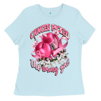 Baby Blue cancer picked the wrong girl Ladies Tee - CowGirlArtShop