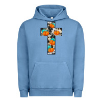 Pigment Pebble Blue pumpkin cross Urban Hoodie - JahusDesignShop