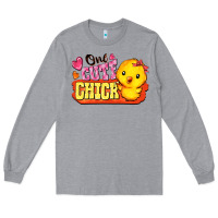 Heather Grey one cute chick Long Sleeve Tee - FaDigitalArtStudio