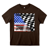 Chocolate Brown racing checkered flag tumbler tbs Heavy Core Tee - TumblerDesignByShophia