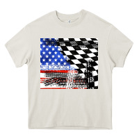 Cream racing checkered flag tumbler tbs Heavy Core Tee - TumblerDesignByShophia