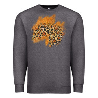 Charcoal Heather leopard glitter patch Premium Sweatshirt - AdoDesignShop