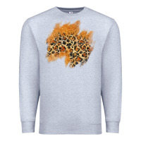Heather Grey leopard glitter patch Premium Sweatshirt - AdoDesignShop