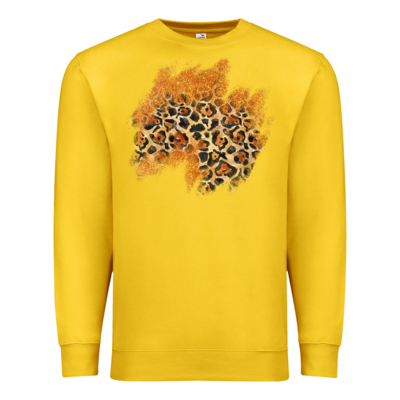 Leopard Glitter Patch Premium Sweatshirt by AdoDesignShop | Teevron