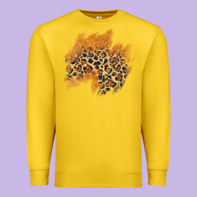 Leopard Glitter Patch Premium Sweatshirt Designed By Adodesignshop