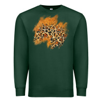 Sports Green leopard glitter patch Premium Sweatshirt - AdoDesignShop