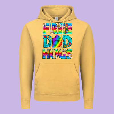 Pride Lgbtq Free Dad Hugs Vintage Hoodie Designed By Bundleandbundleshop