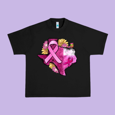 Texas Cancer Awareness Map Urban Heavy Tee Designed By Fadigitalartstudio