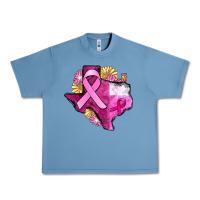Pebble Blue Texas Cancer Awareness map Urban Heavy Tee - FaDigitalArtStudio