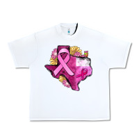 White Texas Cancer Awareness map Urban Heavy Tee - FaDigitalArtStudio