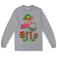 Heather Grey im the shy elf elf Long Sleeve Tee - FaDigitalArtStudio