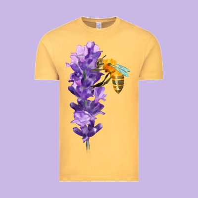 Honey Bee With Lavender Fa Element Vintage Tee Designed By Fadigitalartstudio