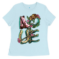Baby Blue Love boots horseshoe Ladies Tee - HowdyJamesFarm