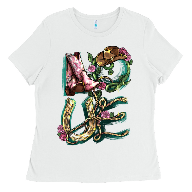 Love Boots Horseshoe Ladies Tee by HowdyJamesFarm | Teevron