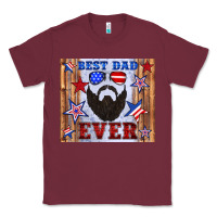 Burgundy best dad ever american flag Classic Tee - Artiststas