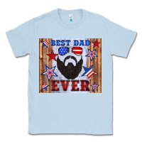 Dusty Blue best dad ever american flag Classic Tee - Artiststas