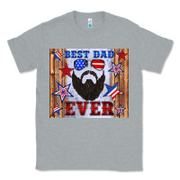 Heather Grey best dad ever american flag Classic Tee - Artiststas