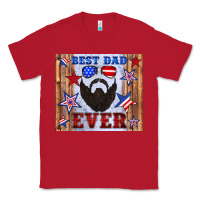 Red best dad ever american flag Classic Tee - Artiststas
