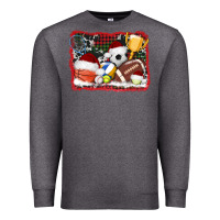 Charcoal Heather christmas sports background Premium Sweatshirt - AdoDesignShop