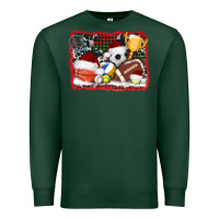 Sports Green christmas sports background Premium Sweatshirt - AdoDesignShop